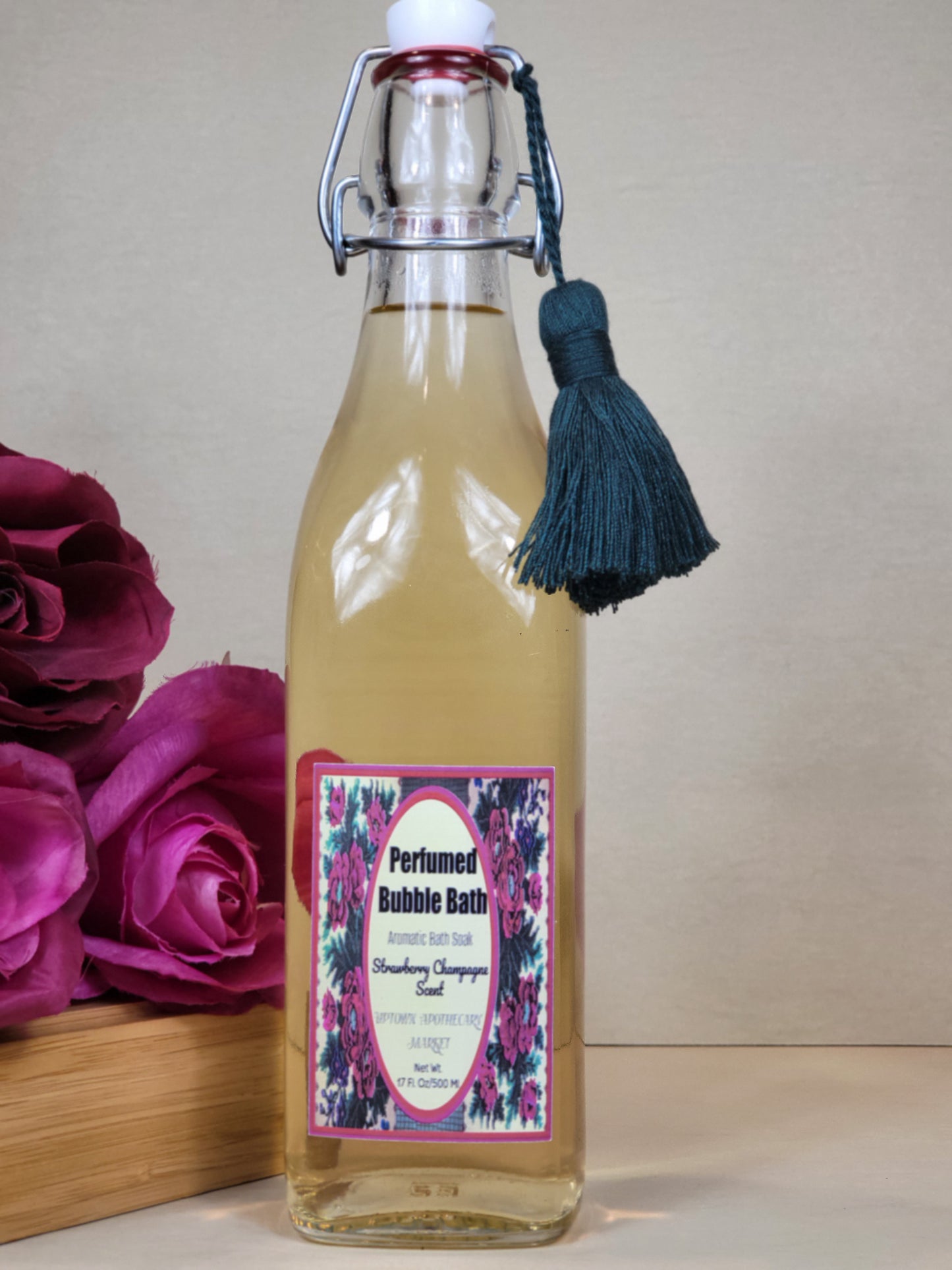Perfumed Bubble Bath Aromatic Bath Soak Strawberry Champagne Essential Oil Blend 17 fl. oz.