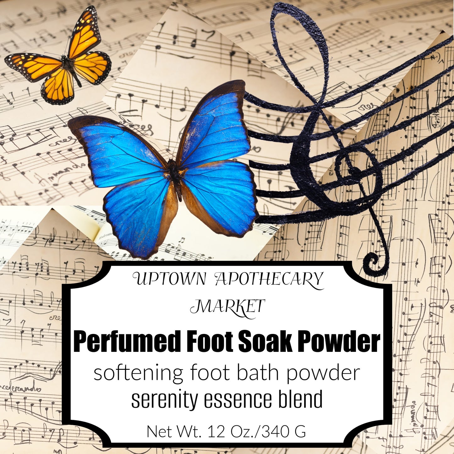 Perfumed Foot Soak Powder Softening Foot Bath Powder Serenity Essential Oil Blend 12 oz.