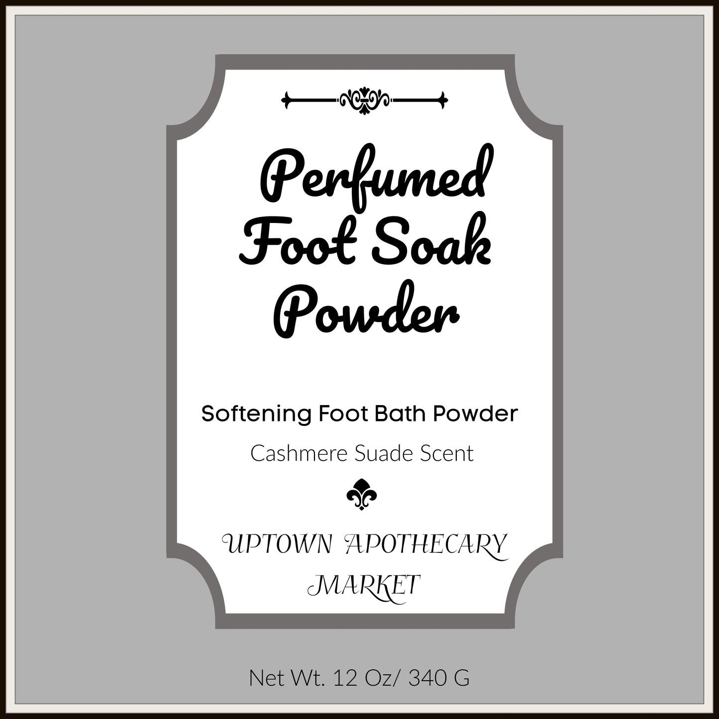 Perfumed Foot Soak Powder Softening Foot Bath Powder Cashmere Suede Essential Oil Blend 12 oz.