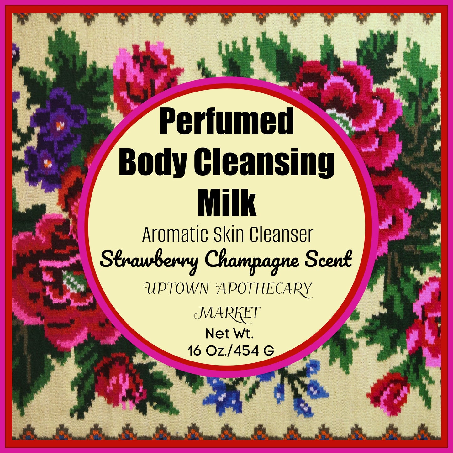 Perfumed Body Cleansing Milk Aromatic Skin Cleanser Strawberry Champagne Essential Oil Blend 16 oz