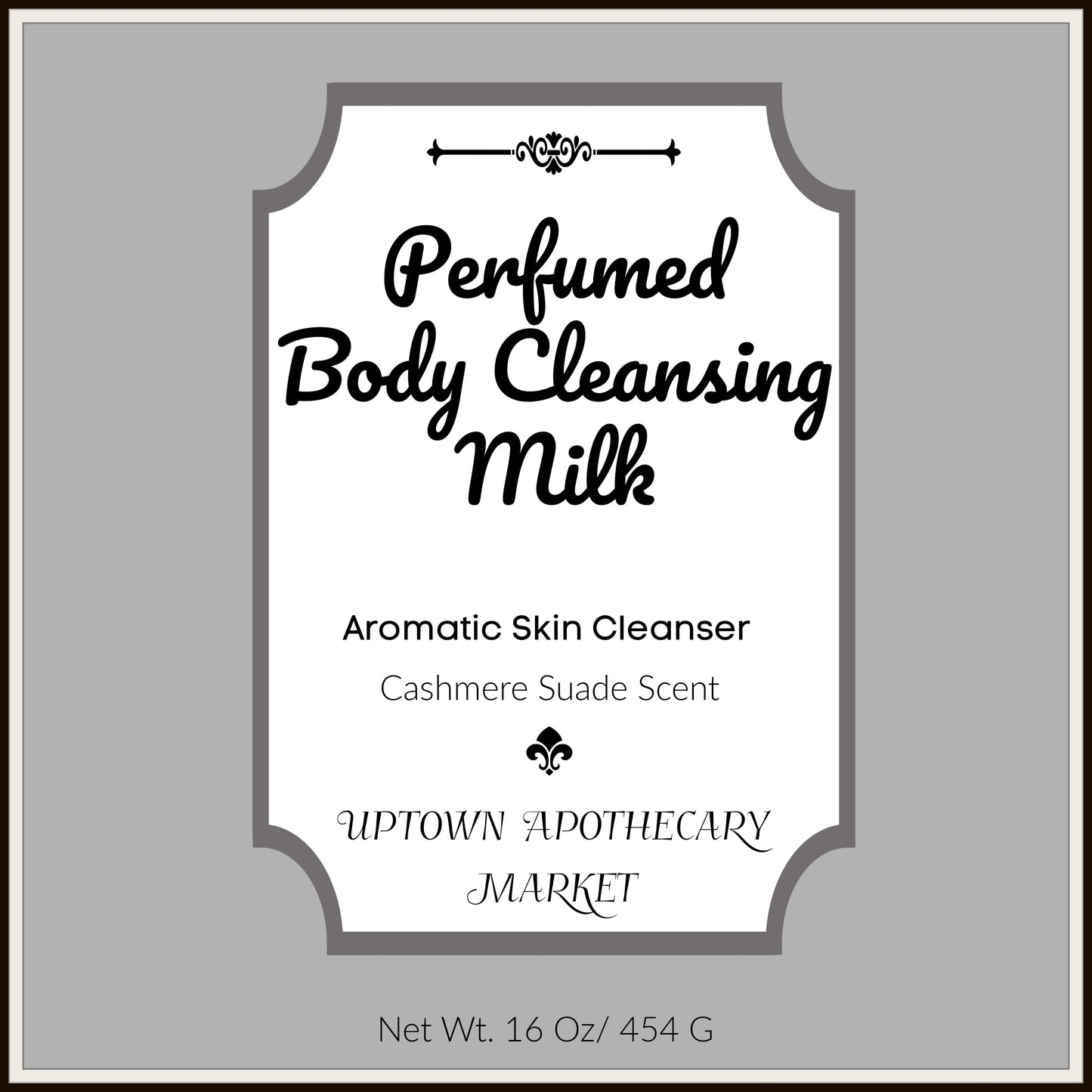 Perfumed Body Cleansing Milk Aromatic Skin Cleanser Cashmere Suede Essential Oil Blend 16 oz