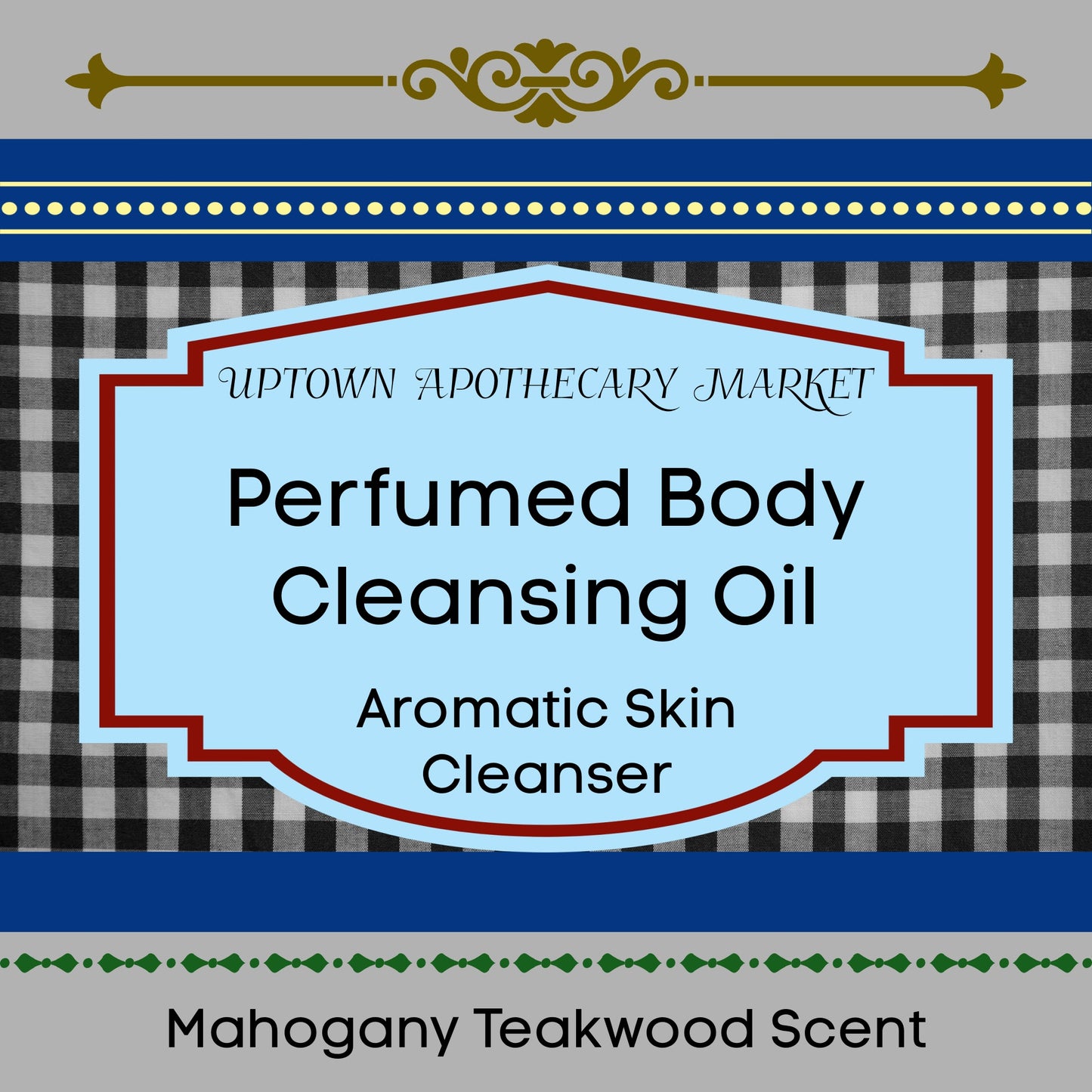 Perfumed Body Cleansing Oil Aromatic Skin Cleanser Unisex Mahogany Teakwood Essential Oil Blend 8.5 fl. oz.