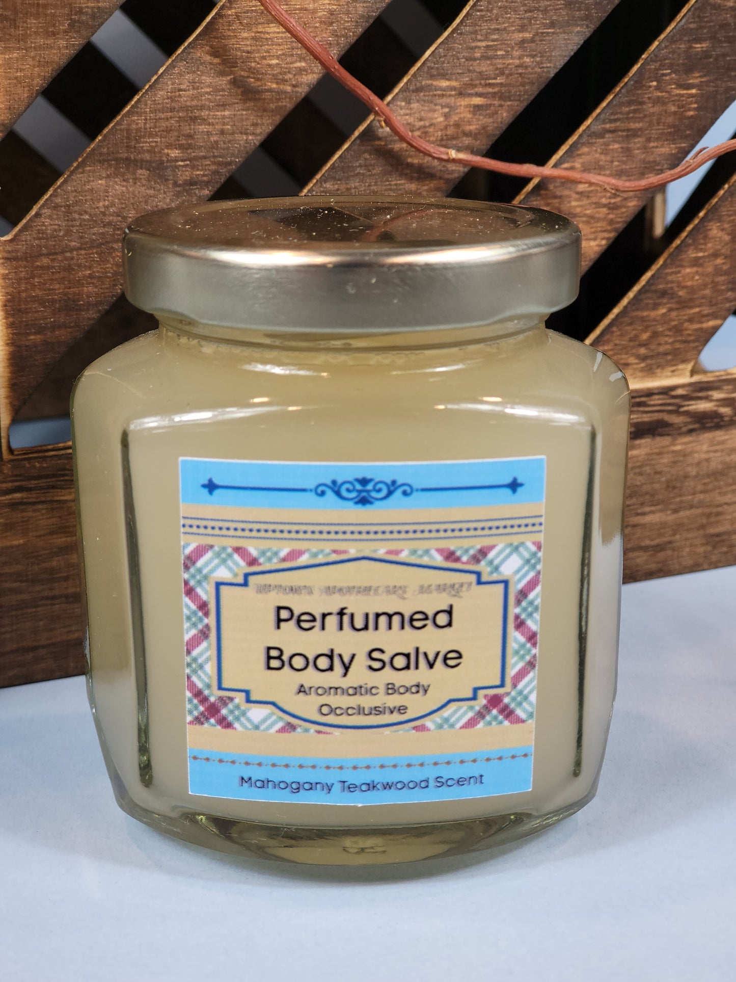 Perfumed Body Salve Aromatic Skin Occlusive Unisex Mahogany Teakwood  Essential Oil Blend 6 oz.
