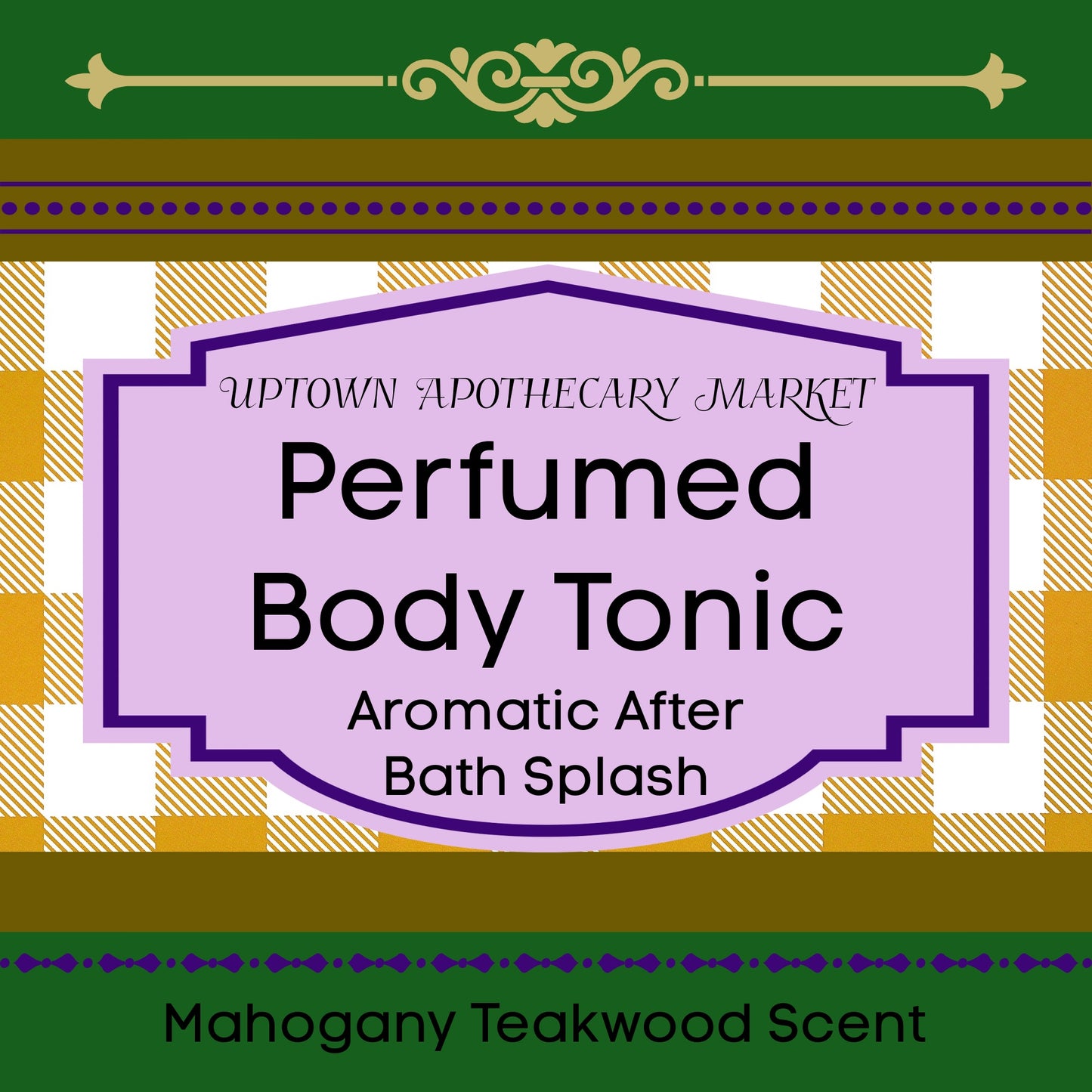 Perfumed Body Tonic Aromatic After Bath Splash Unisex Mahogany Teakwood Essential Oil Blend 8 fl. oz.