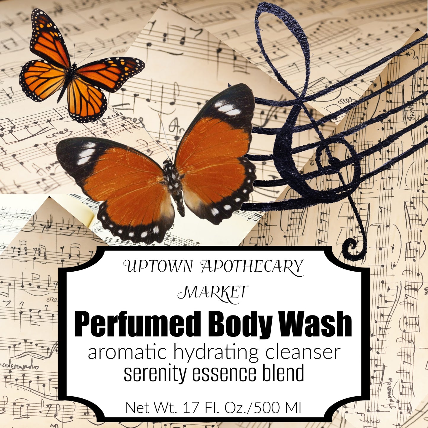 Perfumed Body Wash Aromatic Hydrating Cleanser Serenity Essential Oil Blend 17 fl. oz.