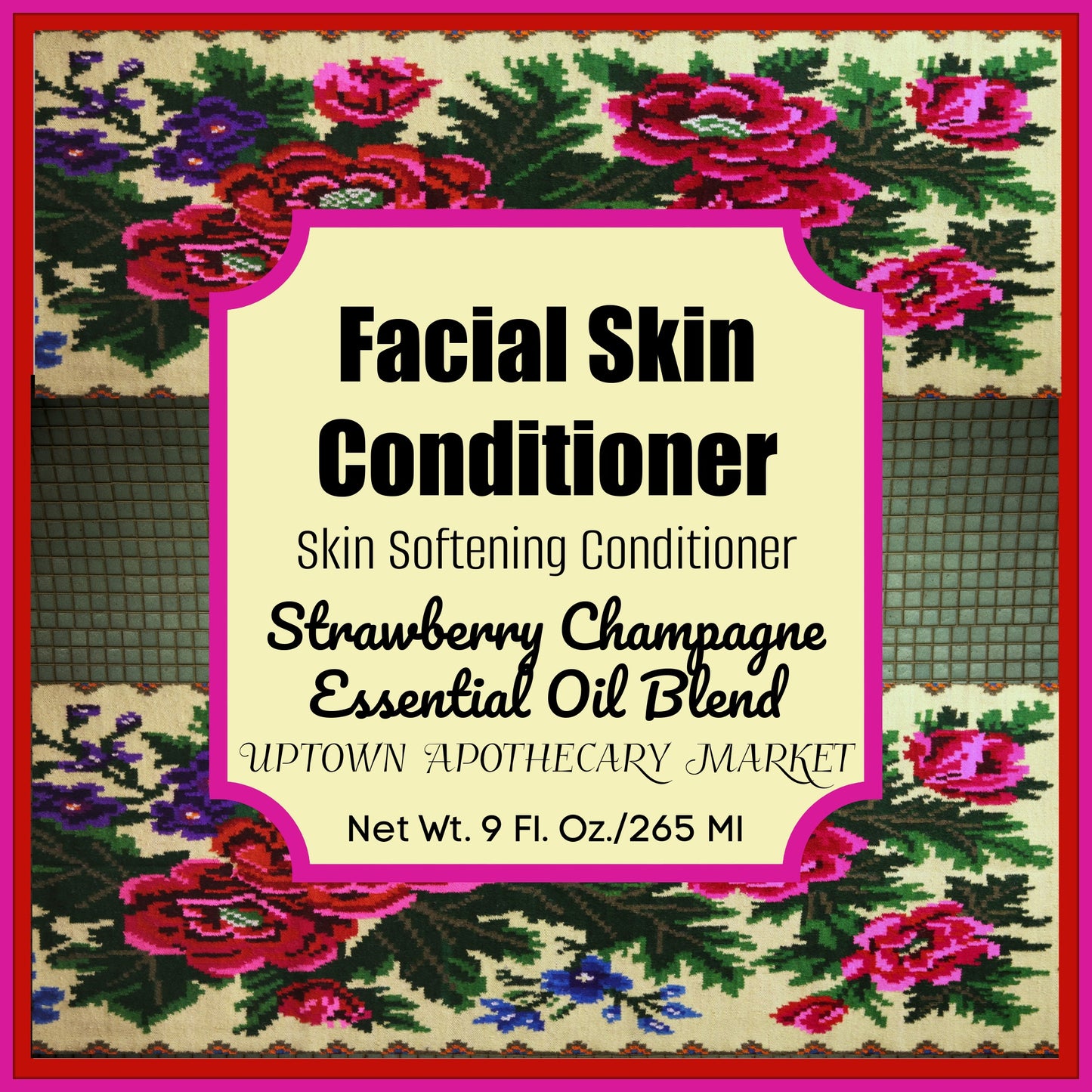 Facial Skin Conditioner Skin Softening Conditioner Strawberry Champagne Essential Oil Blend 9 fl. oz.