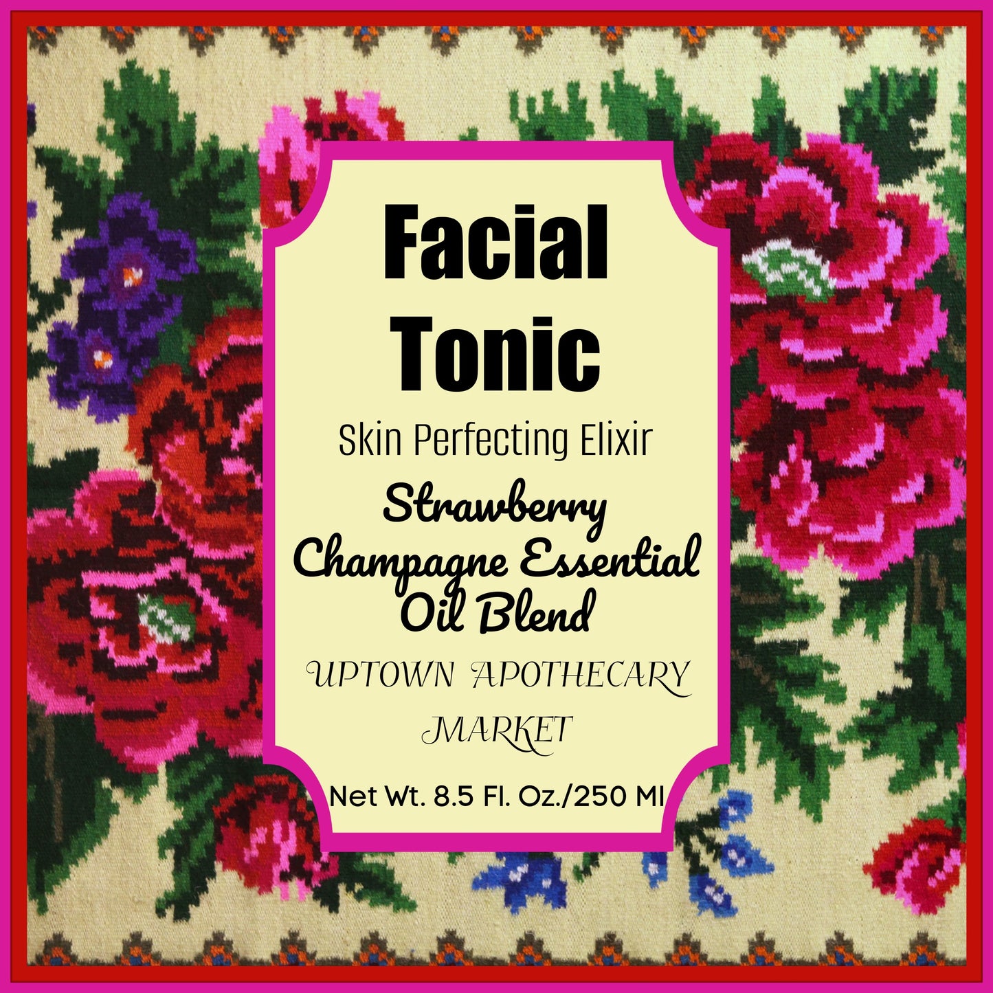 Facial Tonic Skin Perfecting Elixir Strawberry Champagne Essential Oil Blend 8.5 fl. oz.