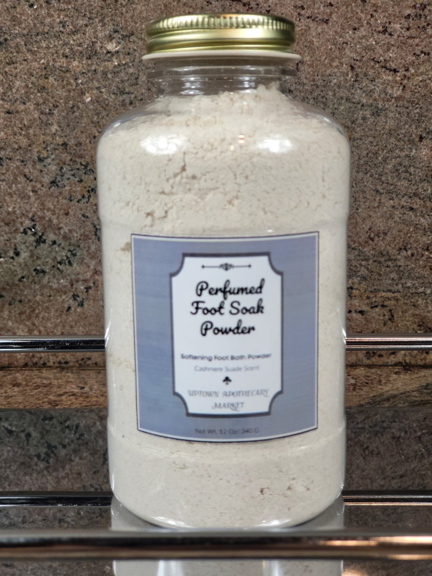 Perfumed Foot Soak Powder Softening Foot Bath Powder Cashmere Suede Essential Oil Blend 12 oz.