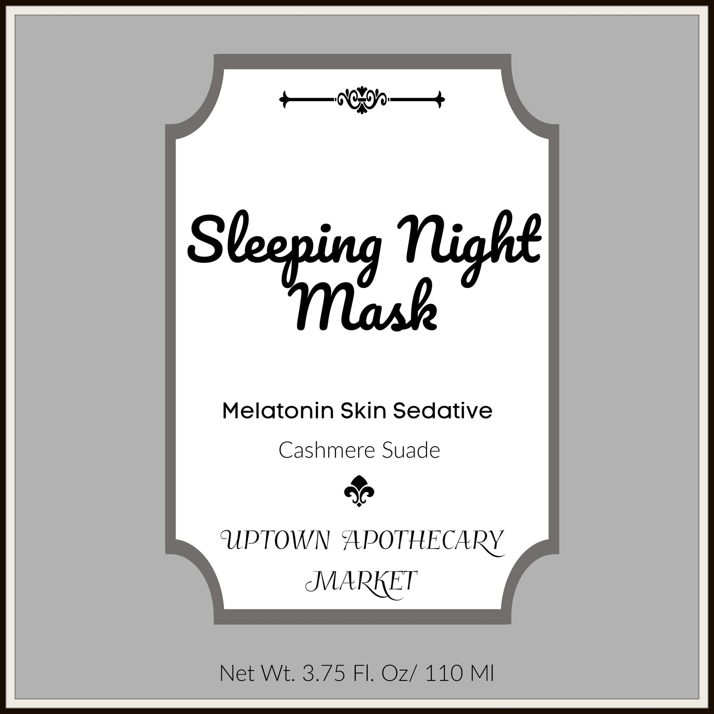 Sleeping Night Mask Melatonin Skin Sedative Cashmere Suede Essential Oil Blend 3.75 fl. oz.