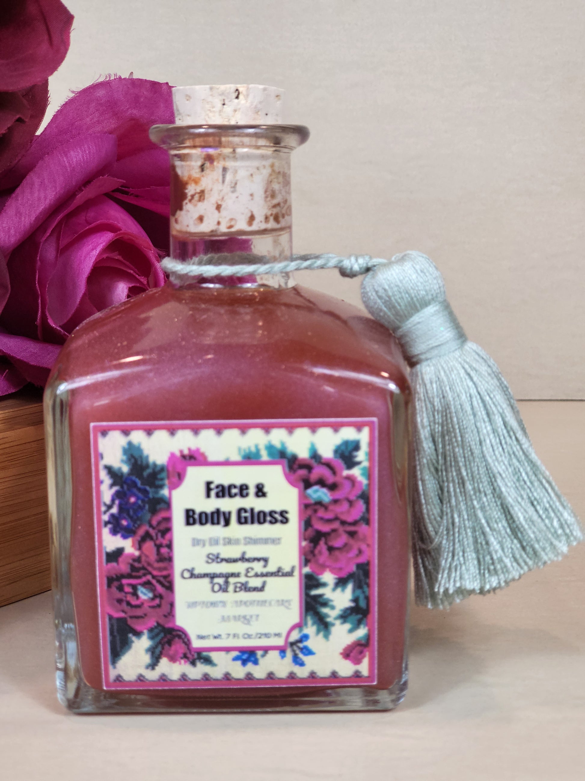 Face & Body Gloss Dry Oil Shimmer Unisex Mahogany Teakwood Essential Oil  Blend 7 fl. oz.
